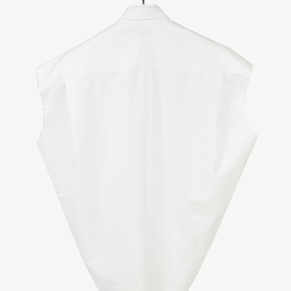 Balenciaga White Oversized Cotton Poplin Raw-Cut Shirt - Picture 3 of 13